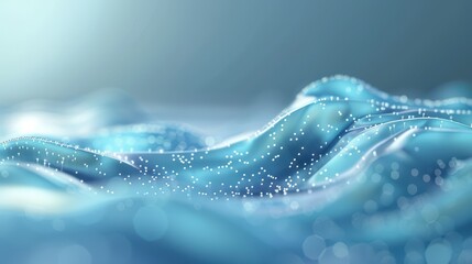 Canvas Print - A blue wave with a lot of white dots on it
