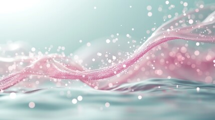 Wall Mural - a pink wave with a blue background