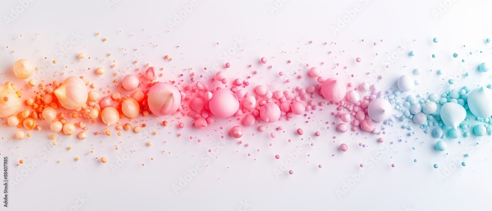 Vibrant color powder explosion on white background, displaying a ...