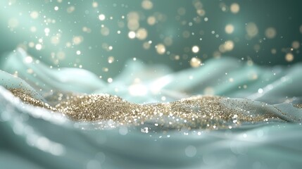 Wall Mural - a glittery blue background with a white object in the middle