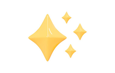 3d gold star sparkle emoji. cute shiny star shaped object. magic element. party confetti. cartoon cr