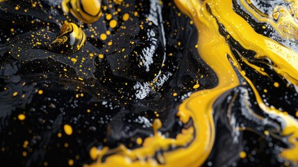 Poster - yellow and Black Liquid