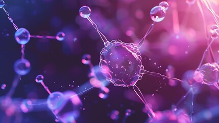 Poster - mesmerizing dance of molecules in a cosmic symphony of light and energy. AI generated