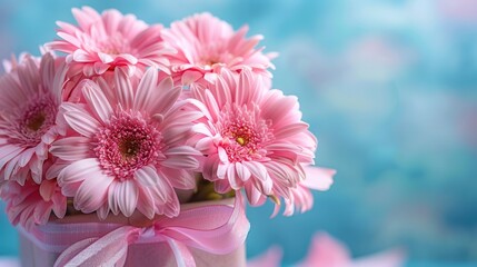 Canvas Print - Pink Gerbera Daisies Bouquet