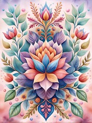 Wall Mural - Watercolor illustration of a colorful flower arrangement