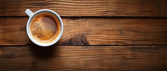  Two cups of coffee on separate wooden tables