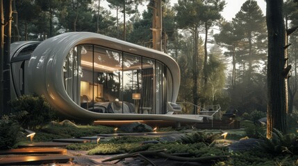 Poster - capture a futuristic home with an integrated ai system that learns the habits and preferences of its