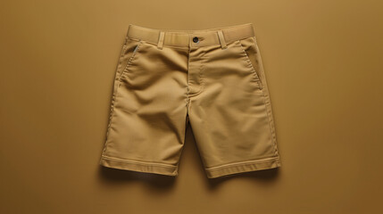 Wall Mural - mockup khaki chino shorts, khaki background, Ai generated Images