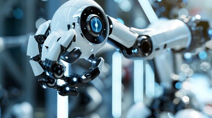 Aufkleber - Capture the futuristic design of construction robots equipped with AI for adaptive learning and autonomous decision-making.