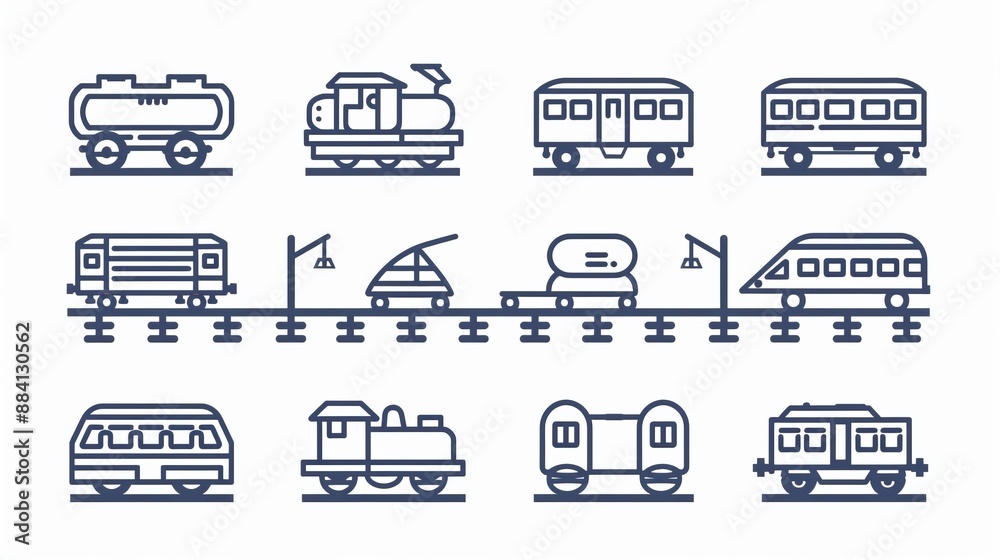 This image showcases an array of different train models represented in ...