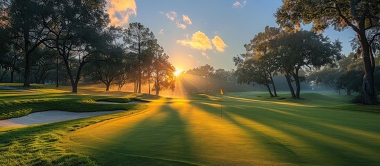 Wall Mural - Golden Hour on the Golf Course