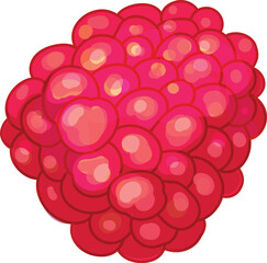 Poster - Juicy red raspberry bursting with flavor, ready to be enjoyed as a sweet and healthy treat