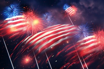 Poster - Colorful fireworks illuminate malaysian independence day celebration in a vibrant display