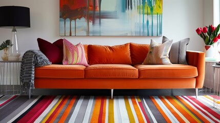 Poster - stripes in home decor create a modern, stylish look, adding depth and contrast for visual appeal.