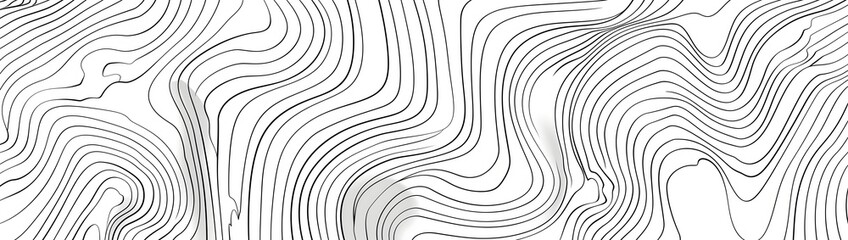 Poster - Topographic lines pattern, light gray background, vector illustration