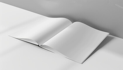 Sticker - A book is open to a blank page