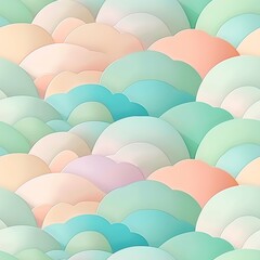 Canvas Print - Pastel Colored Abstract Wavy Background Design