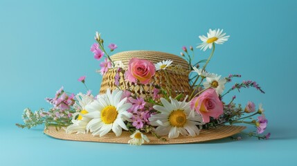 Sticker - Summer Hat with Flowers