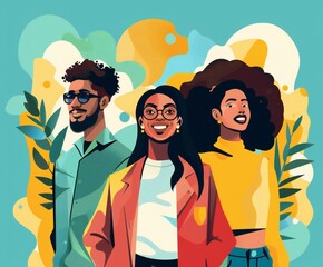 group of people in vector radiant. equality, equity and diversity illustration