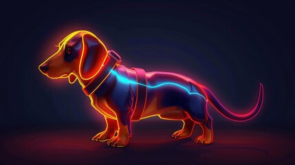 Canvas Print - Neon Dachshund