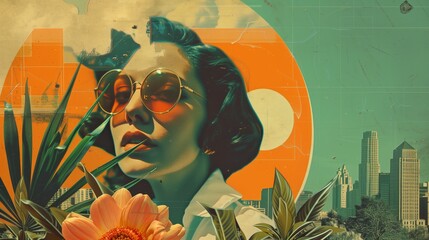 Poster - a retro art piece blending traditional and contemporary elements, ideal for eclectic spaces.