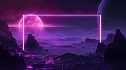 Poster - Neon Glow on an Alien Planet