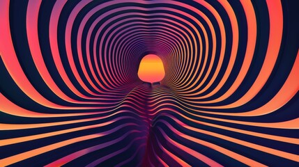 Wall Mural - A captivating 3D vector illustration of an abstract striped background with an intricate optical illusion effect