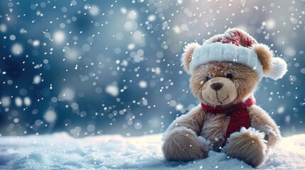 Sticker - Teddy Bear in Winter Wonderland