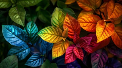 Poster - Natural rainbow patterns in flowers and leaves are due to light diffraction, pigmentation, and structures.