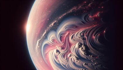 Wall Mural - cloudy planet in space