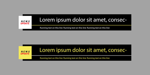 lower third Black and white color for news & other broadcasting videos
