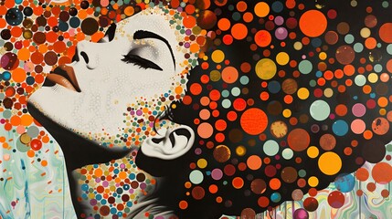 Poster - a polka dot art piece blends traditional and modern elements, offering a dynamic visual experience.