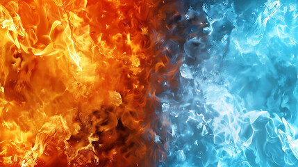 Wall Mural - Elemental Clash: Abstract Fire and Ice Background