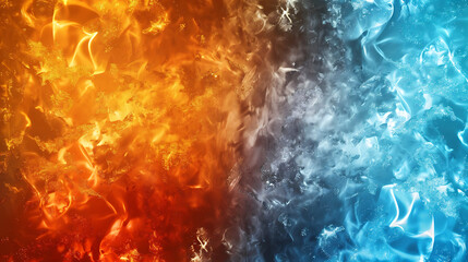 Wall Mural - Elemental Clash: Abstract Fire and Ice Background