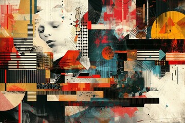 Poster - Abstract Collage with a Face