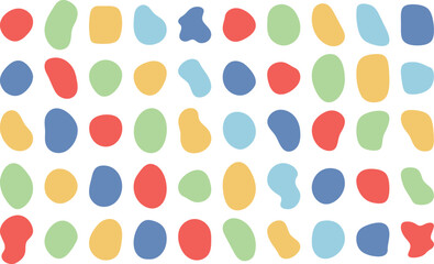 Wall Mural - かわいい抽象的な流体シェイプの楕円フレーム　ベクター　カラフル　Set of cute abstract shapes.Vector loose frame.