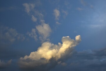 Wall Mural - cloud spreading on twilight sunset sky in evening  