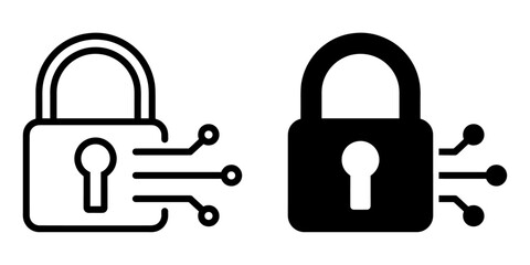 Poster - ofvs633 OutlineFilledVectorSign ofvs - digital key vector icon . lock . isolated transparent . outline and filled version . AI 10 / EPS / PNG . g11979