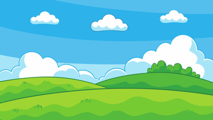 Wall Mural - vector cartoon landscape background 