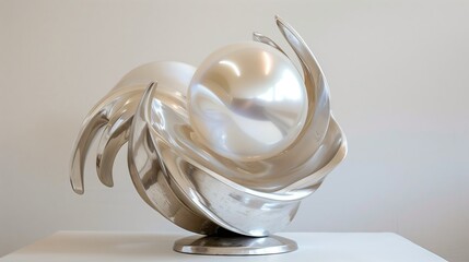 Pearl in contemporary sculptures adds stunning contrast between its natural elegance and bold modern forms.