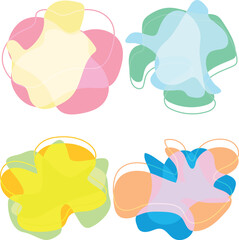 Aufkleber - multicolored blots with outline on isolated background