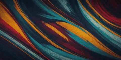 Wall Mural - A colorful abstract painting with blue, red, and yellow stripes