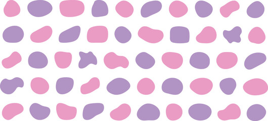 Wall Mural - かわいい抽象的な流体シェイプの楕円フレーム　ベクター　ピンク　紫　Set of cute abstract shapes.Vector loose frame.