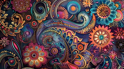Poster - paisley art blends traditional motifs with modern design, fusing rich heritage and contemporary crea