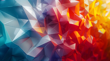 Poster - Visually striking digital kaleidoscope featuring a vibrant tapestry of interconnected polygonal shapes and patterns exploring the aesthetics of technological complexity in a dynamic 3D render