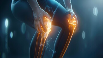 athlete or spot people  having knee injury due to ligament inflammation, knee pain due to exercise, massage, muscle relaxation, rheumatoid arthritis, gait disturbance, rheumatoid arthritis