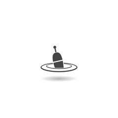 Sticker - Fishing float icon with shadow