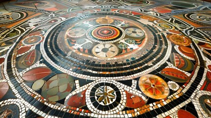 Poster - mosaic flooring, with its intricate patterns and vibrant colors, adds elegance and uniqueness to any