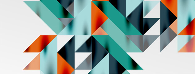 Poster - Tech minimal overlapping triangle shapes elements geometric graphic pattern