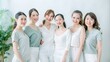 © Suchithra - Smiling Group of asian ladies holding hands